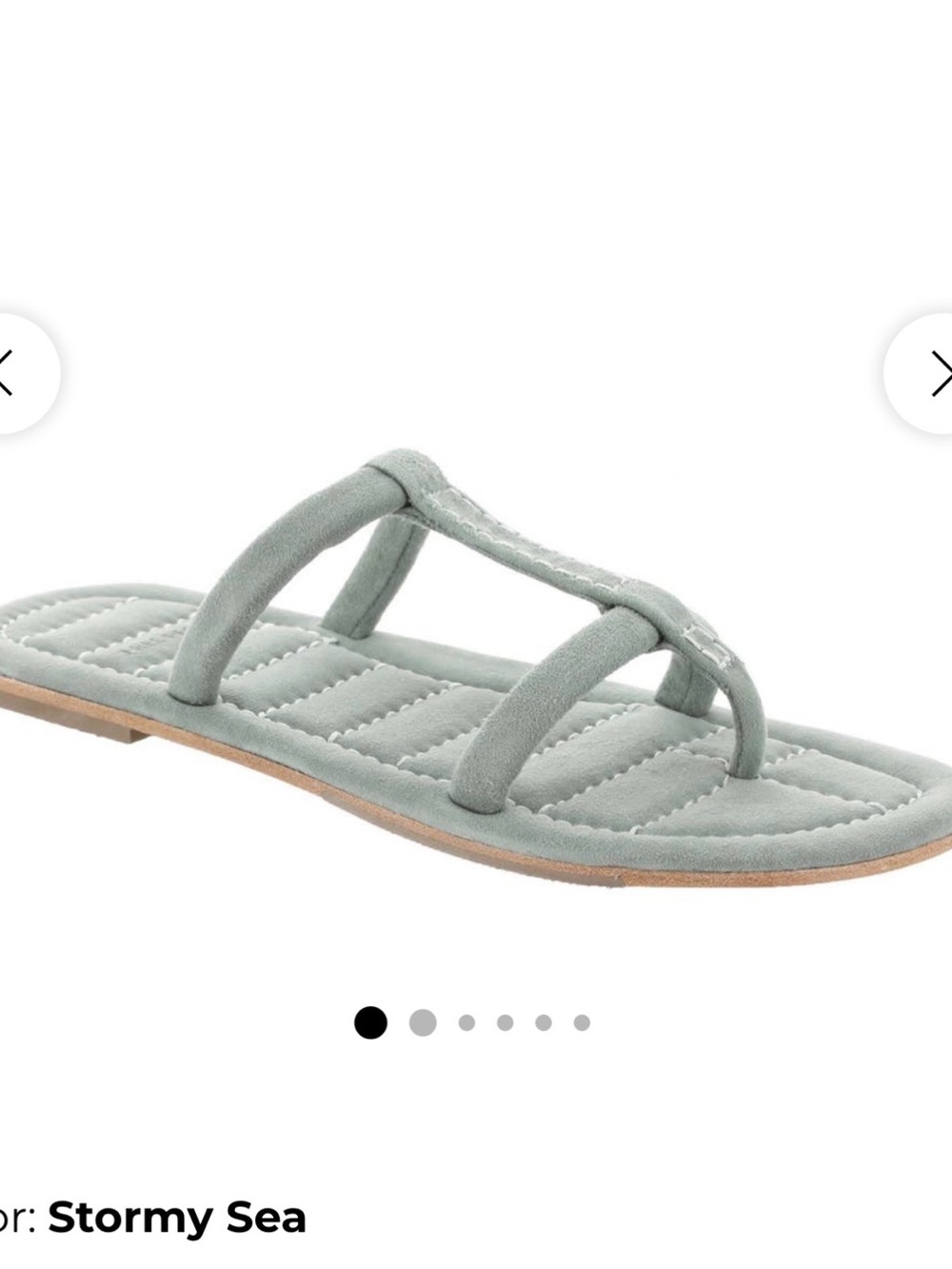Free People Hadden Quilted Thong Sandal - Stormy Sea